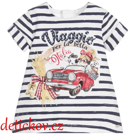 Mayoral baby šatičky ,, Viaggio,, bílo-modré proužky