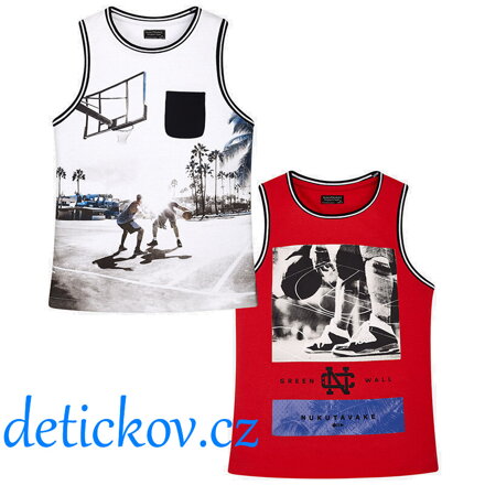 Mayoral boy set 2 ks triko bez rukávů ,,NC,, červeno - bílý 024