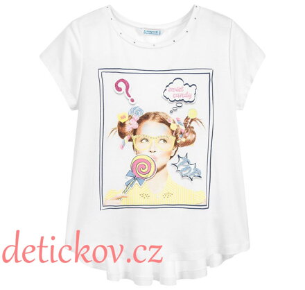 Mayoral girl dívčí tričko - halenka ,,Lízátko,, žluté detaily b. 25