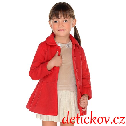 Mayoral mini girl zimní flaušový kabát červený