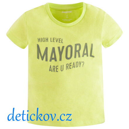 basic tričko Mayoral s krátkým rukávem zelené neon 2018  b. 066