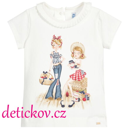 Mayoral mini girl tričko ,,Holky,, přírodní b. 69