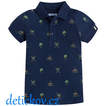 Mayoral mini boy piké polo modré ,,Palmičky,,