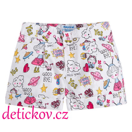 Mayoral mini girl celopotištěné kraťasy ,,Good bye ,,