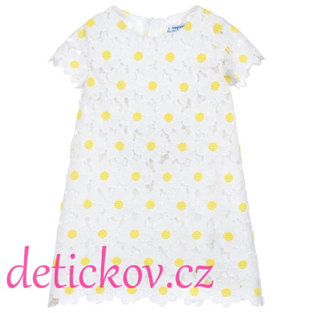 Mayoral mini girl  vyšívané šatičky bílo- žluté