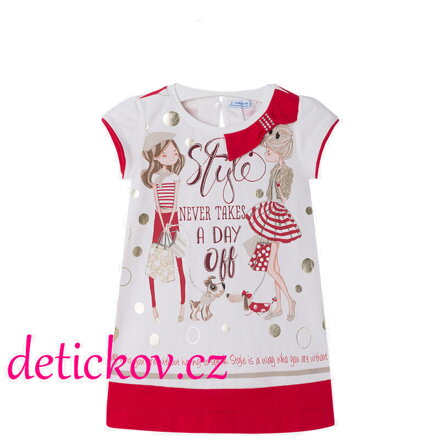 Mayoral mini girl pohodlné šatičky ,,Style,, červené