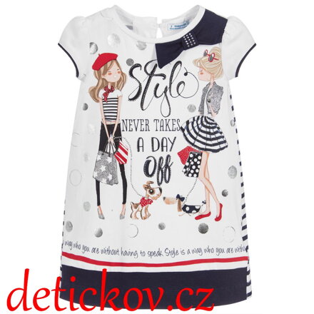 Mayoral mini girl pohodlné šatičky ,,Style,, modré