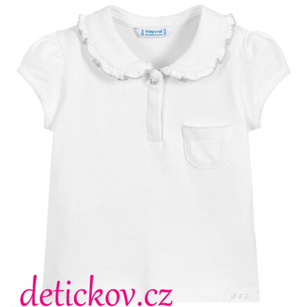 Mayoral mini girl basic piké tričko polo bílé