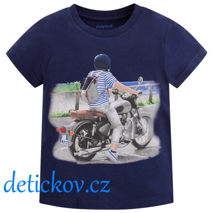 Mayoral mini boy tričko ,,Motorka,, modré