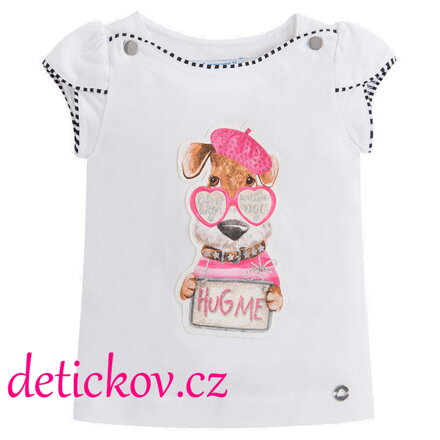 Mayoral mini girl tričko ,,Pejsek,, bílé 