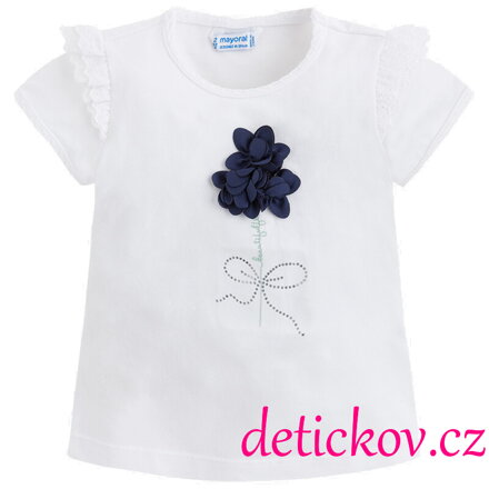 Mayoral mini girl tričko ,,Růže,, modro-bílé b. 53