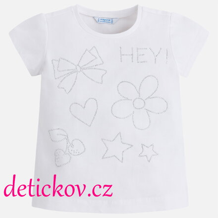 Mayoral mini girl tričko ,,Hey,, bílé