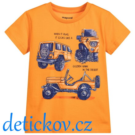 Mayoral mini boy tričko ,,Auta,, žluté medové