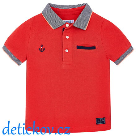 Mayoral mini boy červené piké polo ,,Wonderful,,