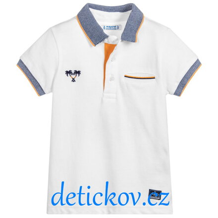 Mayoral mini boy bílé piké polo ,,Wonderful,,