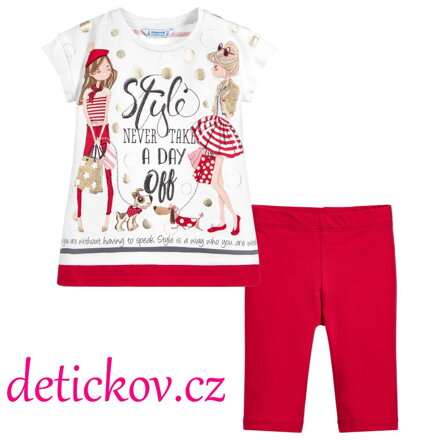 Mayoral mini girl komplet s legínkami ,,Style,, červený