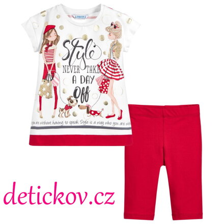 Mayoral mini girl komplet s legínkami ,,Style,, červený