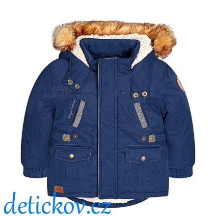 Mayoral baby boy zimní kabát- bunda parka s kožešinou modrý