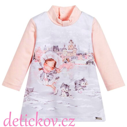 Mayoral baby girl zimní šatičky ,,Na ledu  ,, růžové