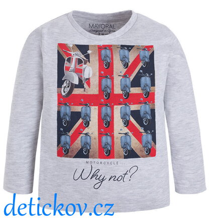 Mayoral mini boy triko ,,UK Skútry,, šedé