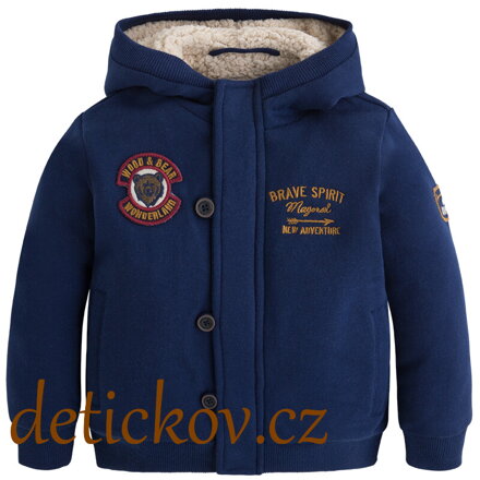 Mayoral mini boy propínací termo mikina s kožichem modrá ,, Bear,, 
