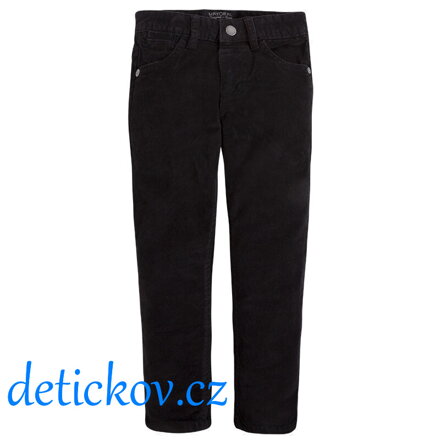 Mayoral mini boy manžestrové kalhoty slim fit černé