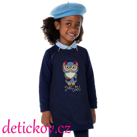 Mayoral mini girl zimní šatičky ,,Sova,, modré