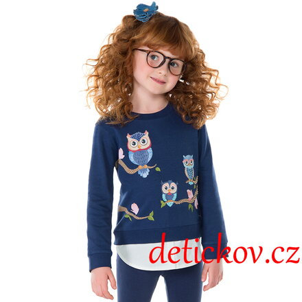 Mayoral mini girl komplet s legínkami ,, Sovy ,, tmavě modrý