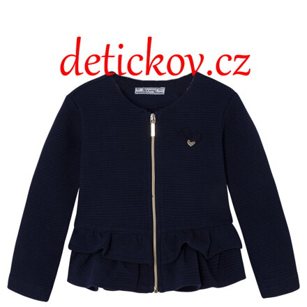 Mayoral mini girl modrý bavlněný cardigan se zipem
