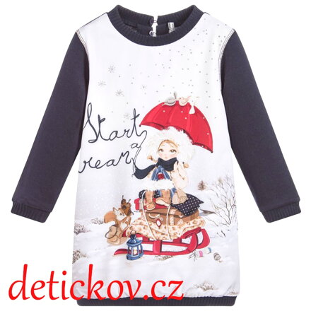 Mayoral mini girl zimní šatičky ,, Sáňky,, modré