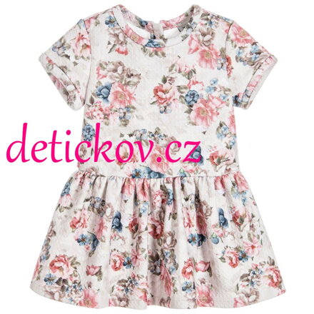Mayoral mini girl zimní šaty s květy do růžova
