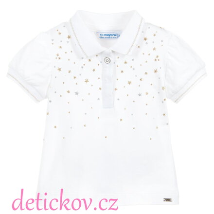 Mayoral baby girl polo se zlatou výšivkou bílé