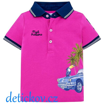 Mayoral baby boy polo ,,Papoušek,, růžovofialové