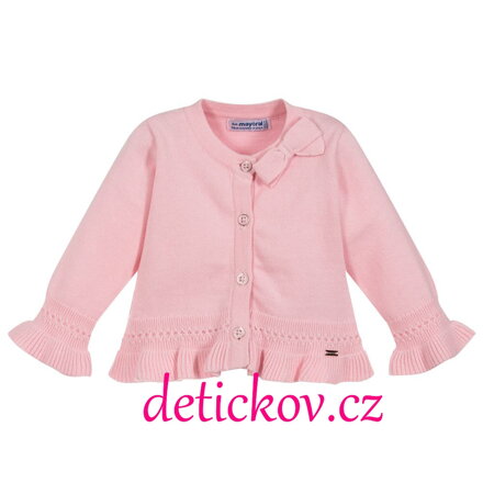 Mayoral baby lehoučký bavlněný svetřík - cardigan růžový