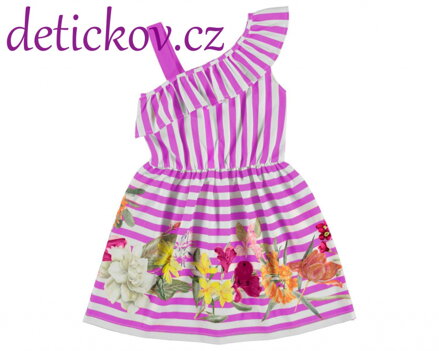 Mayoral girl pohodlné letní šaty ,, Proužky,, růžové