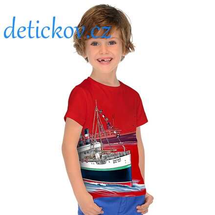 Mayoral mini boy tričko ,,Parník ,, červené