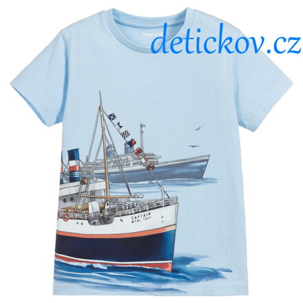Mayoral mini boy tričko ,, Parník ,, světlonce modré