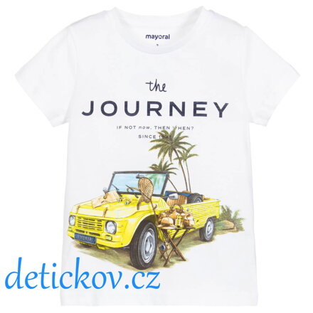 Mayoral mini boy tričko ,,Auto,, bílé