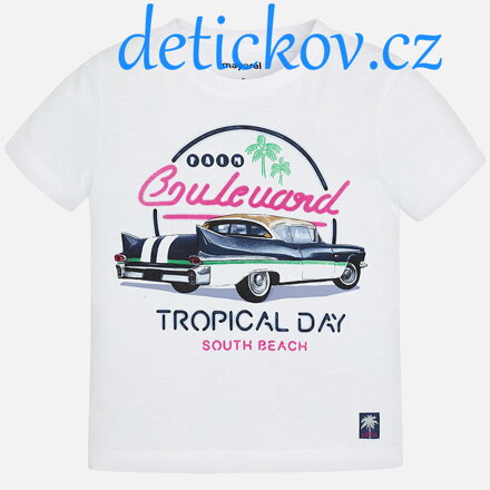 Mayoral mini boy tričko ,, Bouleward ,, bílé