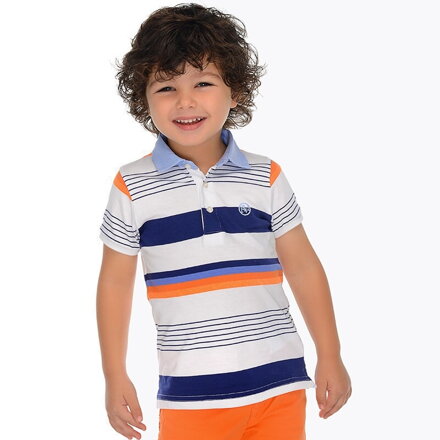 Mayoral mini boy polo ,,Proužky,, oranžové 015
