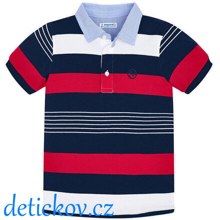 Mayoral mini boy polo ,,Proužky,, červené 017
