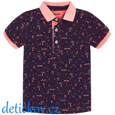 Mayoral mini boy piké polo ,,Ananasy,, tmavě modré