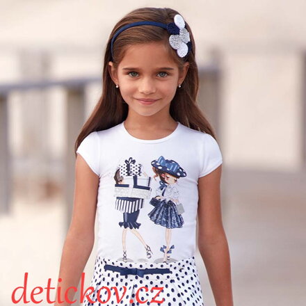 Mayoral mini girl tričko ,,Dárečky,, tmavě modré b. 010