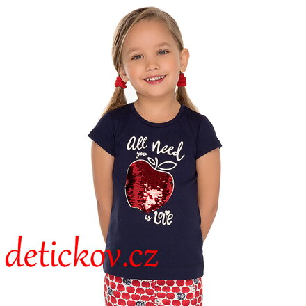 Mayoral mini girl tričko ,,Jablíčko,, navy b. 063