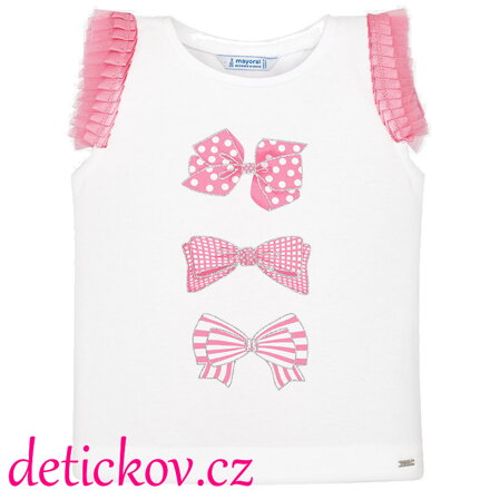 Mayoral mini girl top ,,Mašličky,, růžovo-bílý