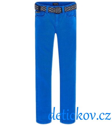 Mayoral boy juniorské kalhoty - rifle s páskem modré SUPER SLIM