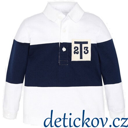 Mayoral baby polo s dlouhým rukávem bílé modrý  pruh
