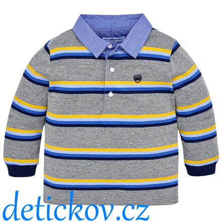 Mayoral baby polo s proužky šedé