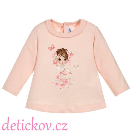 Mayoral baby girl triko ,,Dívka s motýlky,, růžové 