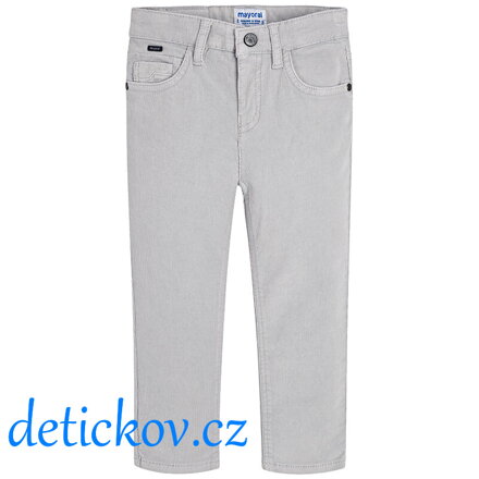 Mayoral mini boy manžestrové kalhoty slim fit šedé 091